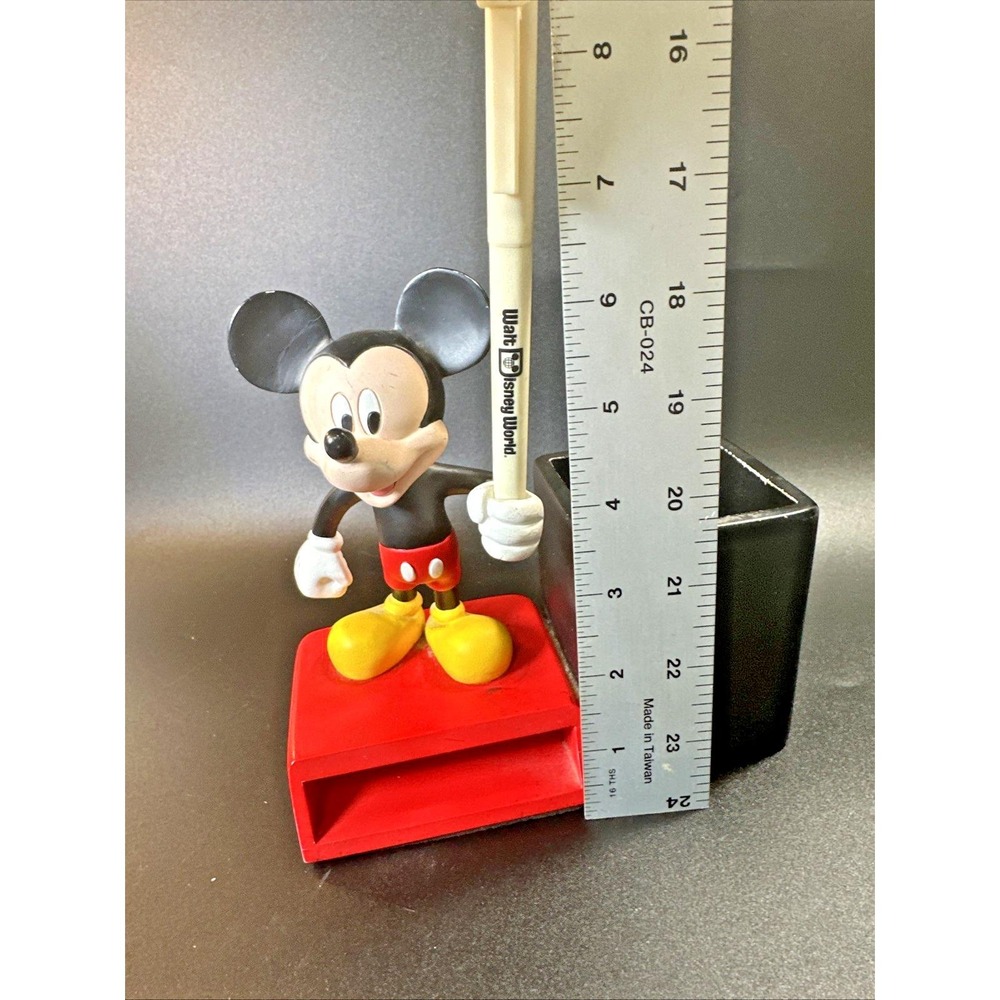 Vintage Disney Mickey Mouse Pen & Pencil Holder Notepad Holder Desk Org w/ Pen - Picture 11 of 11